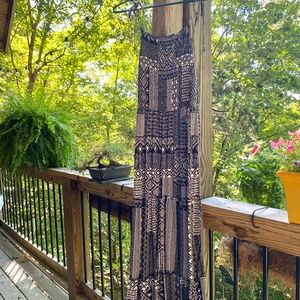 Wild Fable Long Dress M spaghetti tie straps black and white